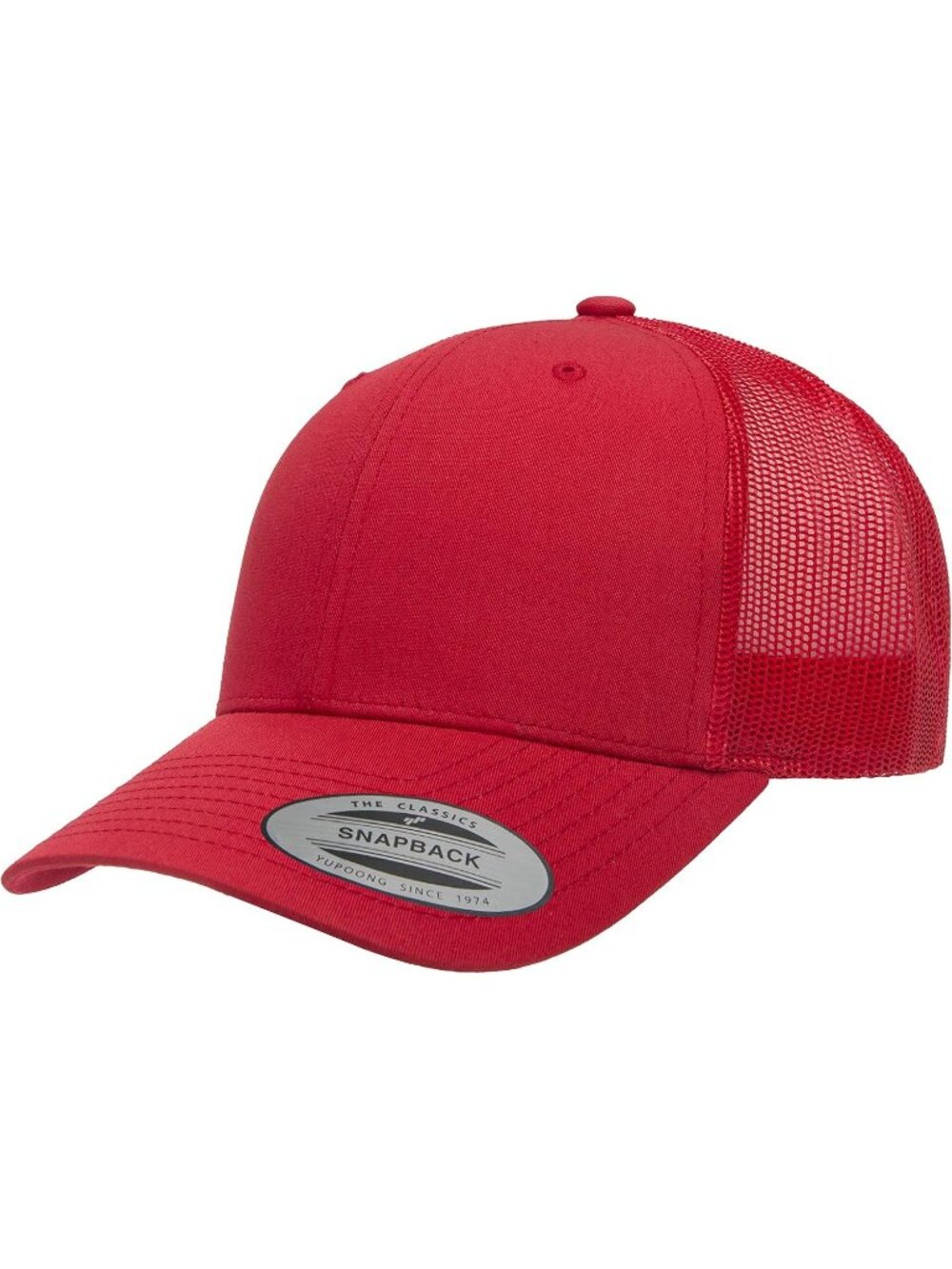 Men's Red Cotton Classics Trucker Mesh Cap YP Snapback Loose Fit Hat Cap
